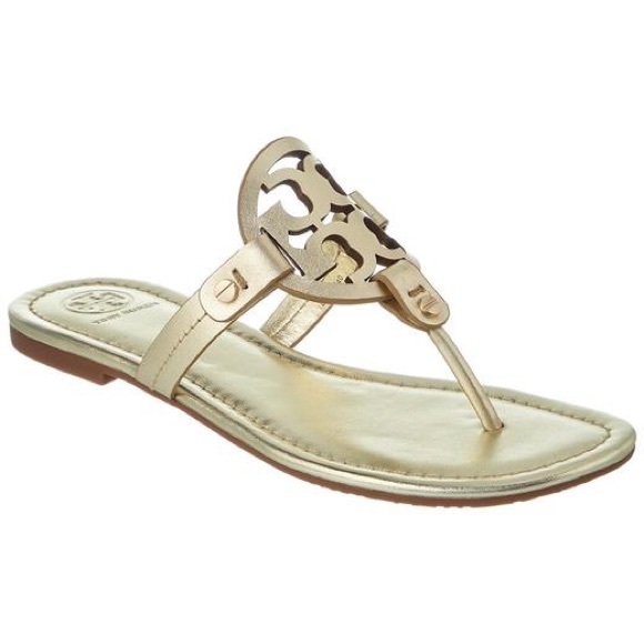 NIB Tory Burch Miller Spark Gold Metallic Sandals Womens Sz 5.5 M - Picture 3 of 12